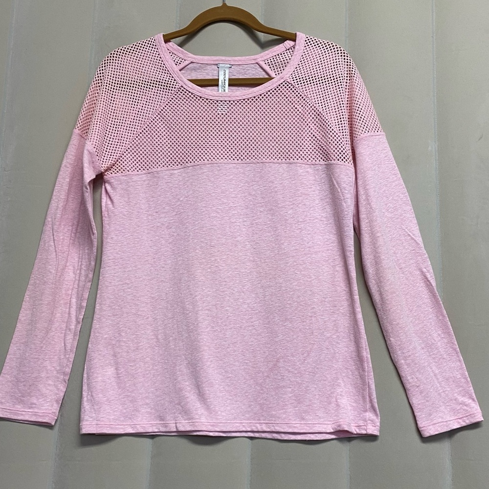 Lorna Jane Women’s Top Shirt Medium Mesh Caged Cutout Activewear Yoga Gym Sporty